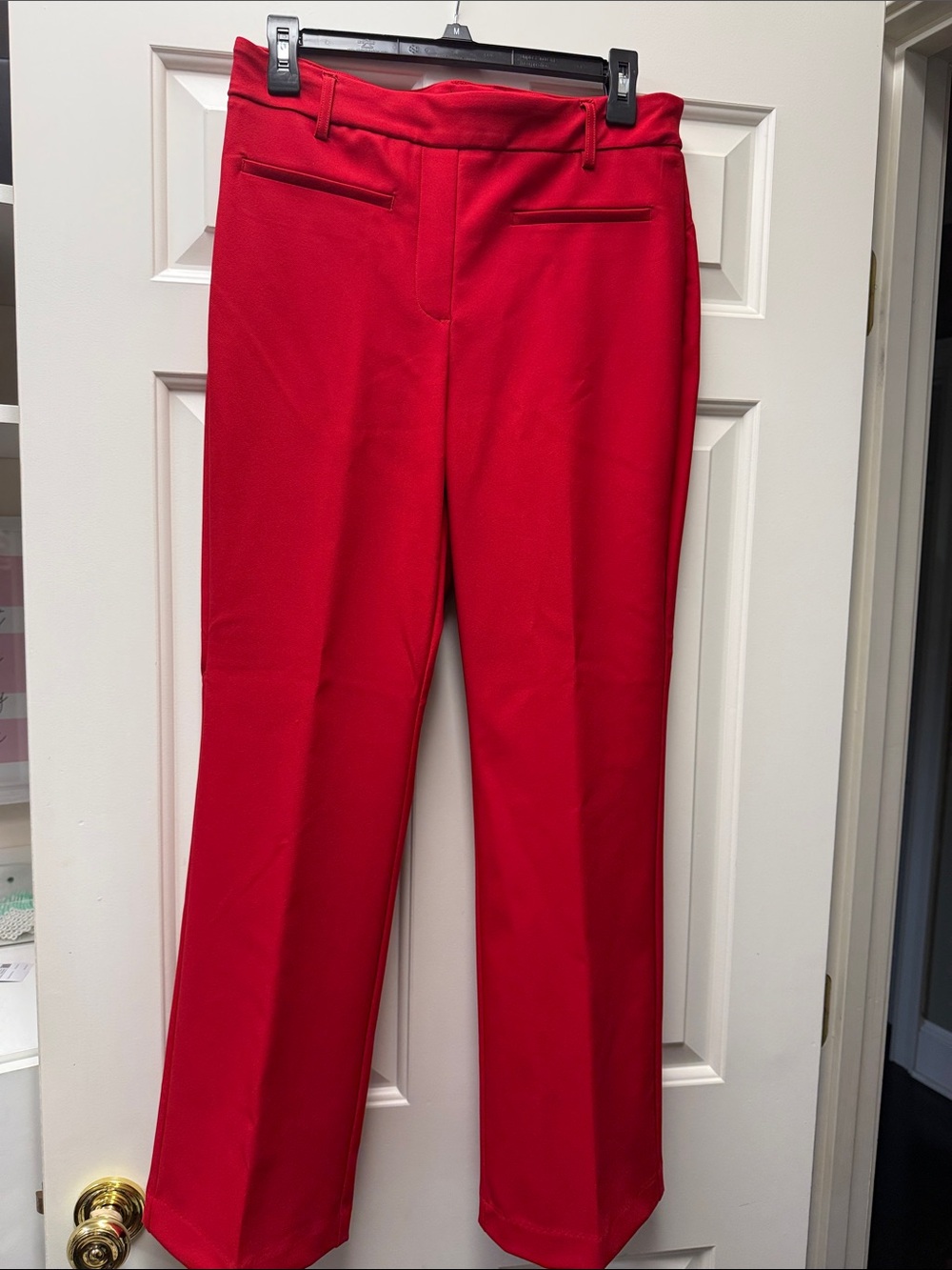 New Rachel Zoe Vibrant Red Straight-Leg Dress Pants.